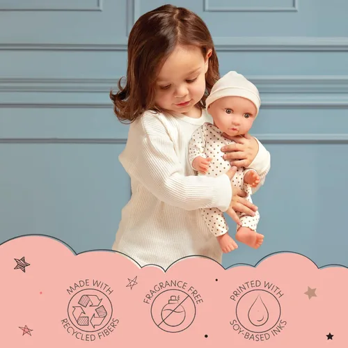 Miniatura 5 de LullaBaby Muñecas gemelas realistas de 14 pulgadas - Tonos de piel claros y ojos azules - Cuerpos suaves y trajes extraíbles - Sombrero, diadema