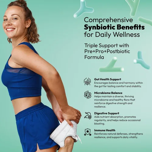Miniatura 3 de NutraPep Synbiotics probiótico prebiótico posbiótico – Apoyo diario para la salud intestinal con pre Pro y post bióticos para hombres y mujeres