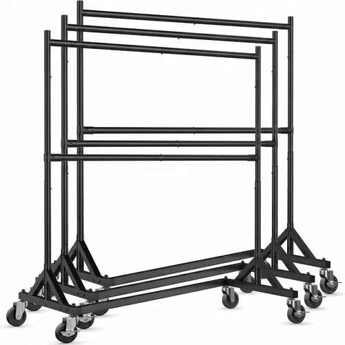 Miniatura 20 de HOKEEPER Perchero Z con capacidad para 500 libras, resistente perchero de ropa comercial para colgar ropa con ruedas, estante Z portátil