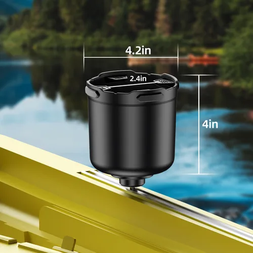 Miniatura 6 de Portavasos para kayak con lengüeta de goma, soporte multifuncional para botellas de agua de kayak, soporte para bebidas, soporte para teléfono, Negro
