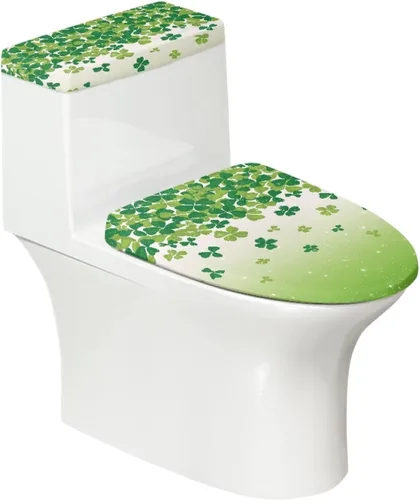 Fundas antideslizantes para tapa de inodoro y tanque del Día de San Patricio, fundas elásticas para tapa de inodoro, accesorios de decoración de St.