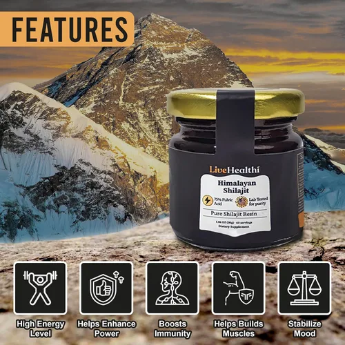 Miniatura 3 de Resina Shilajit pura del Himalaya – 75 porciones para refuerzo de energía y apoyo inmunológico – Shilajit orgánico contiene más de 85 minerales