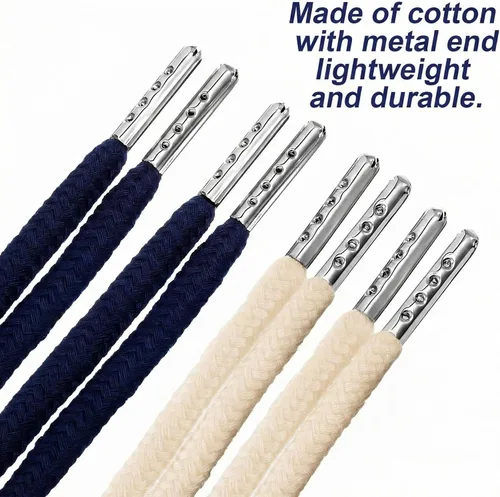 Miniatura 2 de Jetec Cordones de repuesto con cordón fácil de enhebrar para pantalones deportivos, pantalones cortos, pantalones, chaquetas (beige, azul marino)