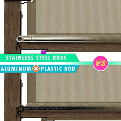 Miniatura 3 de ShadeMart Pergola - Toldo de 12 x 12 pies, color gris, cubierta de repuesto para exteriores, con ojales y varillas de acero inoxidable para patio