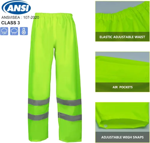 Miniatura 3 de VENDACE Hi Vis - Chaqueta de lluvia reflectante para hombre, impermeable, clase 3, alta visibilidad, equipo de lluvia (2XL/3XL)