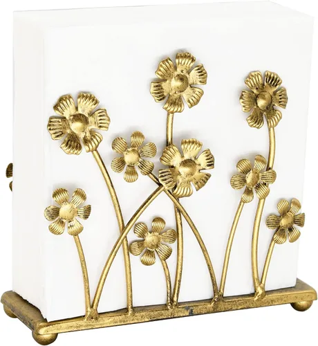 Miniatura 2 de OwlGift Servilletero de hierro vintage para mesa, soporte de pañuelos de granja de girasol, dispensador de servilletas de cóctel, servilleta rústica