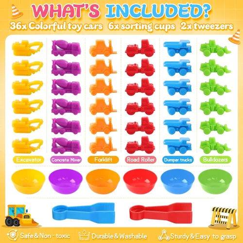 Miniatura 4 de RAEQKS Juguetes de clasificación de conteo, juegos de apilamiento a juego con tazones, actividades sensoriales de aprendizaje preescolar, juguetes