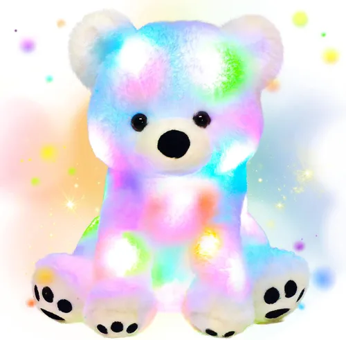 Miniatura 12 de Hopearl Cordero de peluche con luces LED, flexible, con luces de noche que brillan en la oscuridad, para festival, cumpleaños, niños pequeños