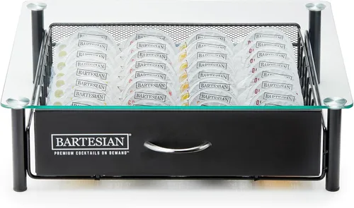 Bartesian Organizador de cajones de almacenamiento de cápsulas de cóctel, elegante dispensador de mezclador de bebidas para cócteles mixología,