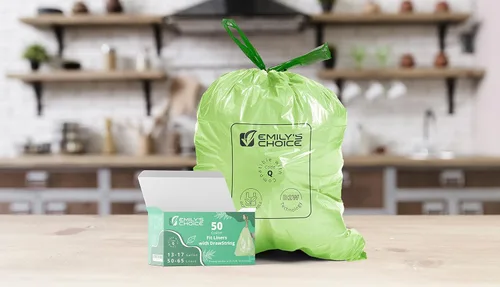 Miniatura 2 de Emily's Choice Bolsa de basura biodegradable Code Q (50 unidades), bolsa de basura alta resistente compatible con Simplehuman Code Q, 13-17 galones