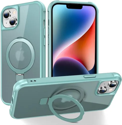 Miniatura 167 de CHAOFEnG Funda magnética compatible con iPhone 11 con soporte, prueba de caídas de grado militar, compatible con imán, anillo translúcido, parte