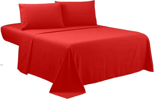 Miniatura 23 de Sfoothome Juego de sábanas King – Juego de cama de 4 piezas de lujo para hotel, bolsillo extra profundo, juego de ropa de cama serie 1800, Rosa