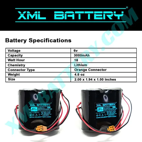 Miniatura 4 de Paquete de 2 XML Battery 6v 3000mah BR-CCF2TH 6V GE Fanuc A06 Series A06B-0073-K001 A06B0073K001