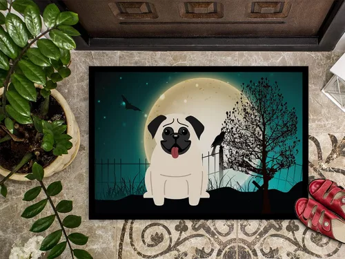 Miniatura 3 de Caroline's Treasures BB2194MAT - Tapete de Halloween de 18 x 27 pulgadas, tapete para puerta delantera, interior y exterior, para entrada, Pug