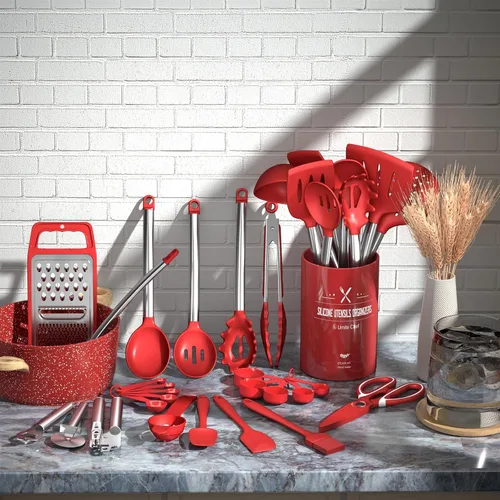 Miniatura 2 de Juego de utensilios de cocina - Umite Chef 34 piezas de utensilios de cocina con rallador, cuchara y espátula, silicona resistente al calor de grado
