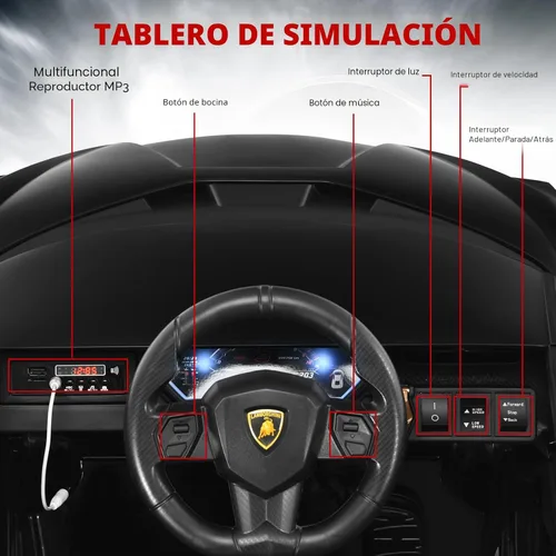 Miniatura 4 de INFANS Lamborghini Sian - Auto de paseo para niños con licencia de 12 V, con control remoto para padres, suspensión de resorte, reproductor de MP3
