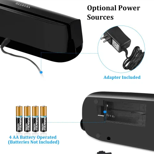 Miniatura 3 de Perforadora de papel eléctrica de 3 agujeros, VEYETTE perforadora de papel con adaptador para oficina, escuela, estudio, capacidad de 20 hojas, CA