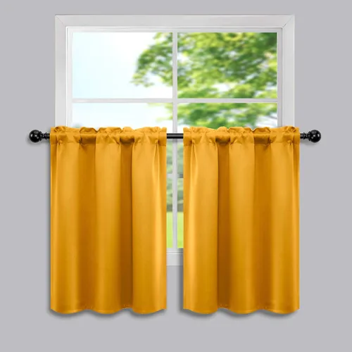 Miniatura 31 de Mrs.Naturall - Cortinas opacas cortas beige para ventanas pequeñas de 18x24 pulgadas de largo