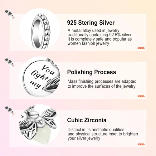 Miniatura 4 de Annmors Dream Catcher Fireworm Love Charm fit Bracelet 925 Sterling Silver Pendant for European Necklace Jewelry