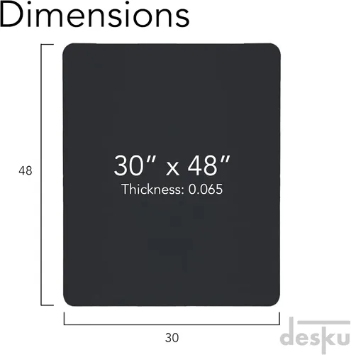 Miniatura 3 de Tapete para silla de escritorio de oficina, tapete de PVC para protección de suelos duros, negro, 30 x 48 pulgadas, fabricado en los Estados Unidos