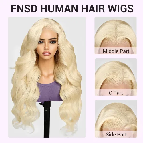 Miniatura 4 de Peluca de cabello humano rubio de 30 pulgadas de 13 x 6 pulgadas, peluca frontal de encaje HD 613, peluca de cabello humano de densidad 220, pelucas