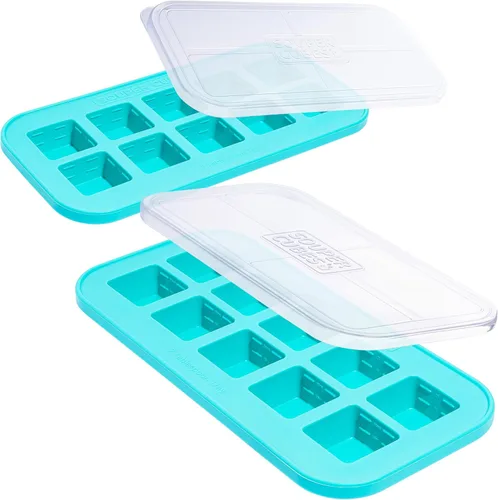 Miniatura 10 de Souper Cubes 2 cucharadas. Moldes de silicona para congelador - Perfectos para almacenar ajo, hierbas, jengibre, pesto, pasta de tomate, jugo
