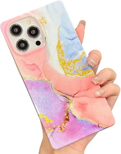 Miniatura 66 de Elegante Funda con Concha de Madre Perla para Niña Compatible con iPhone 14 de 6.1 Pulgadas, Funda Rectángulo con Borde, Elegante y delgada