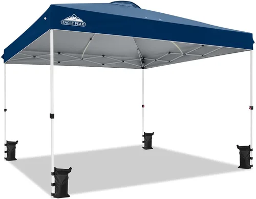 Miniatura 322 de EAGLE PEAK Tienda de campaña desplegable con bolsa de transporte con ruedas, 8 estacas, 4 cuerdas, 4 bolsas de peso, toldo de tienda de campaña