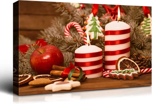 Miniatura 52 de Denozer - Arte de pared de muñeco de nieve de Navidad, impresiones artísticas sobre lienzo para dormitorio, sala de estar, decoración de pared