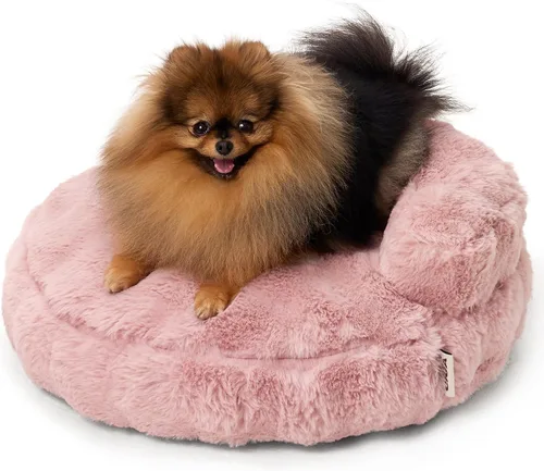 Miniatura 37 de EHEYCIGA Sofá cama suave para gatos de interior, cama extra pequeña esponjosa para perros con funda extraíble lavable, sofá para mascotas, Camello