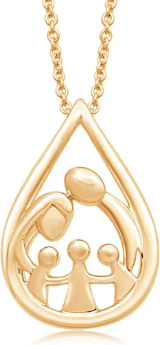 Miniatura 13 de Jewelili - Collar con colgante de plata de ley o oro rosa o amarillo sobre plata, cadena de eslabones de 18 pulgadas
