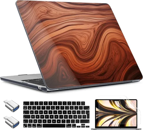 Miniatura 10 de TWOLSKOO Funda para MacBook Air de 15 pulgadas 2025 2024 2023 versión M4 A3241 M3 A3114 M2 A2941, carcasa rígida de plástico y protector