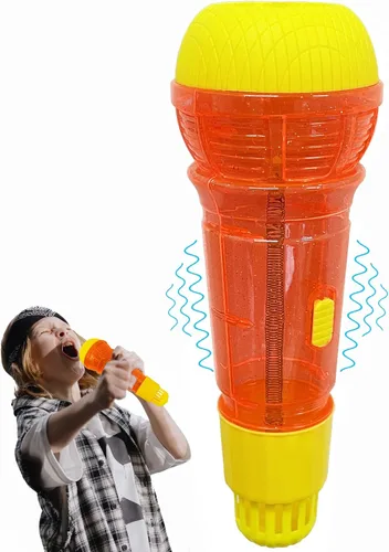 Lolakee Micrófono Echo para Niños y Pequeñitos Duradero y Liviano Juguetes de Canto Musical Terapia del Habla Juguetes con Retroalimentación, Naranja