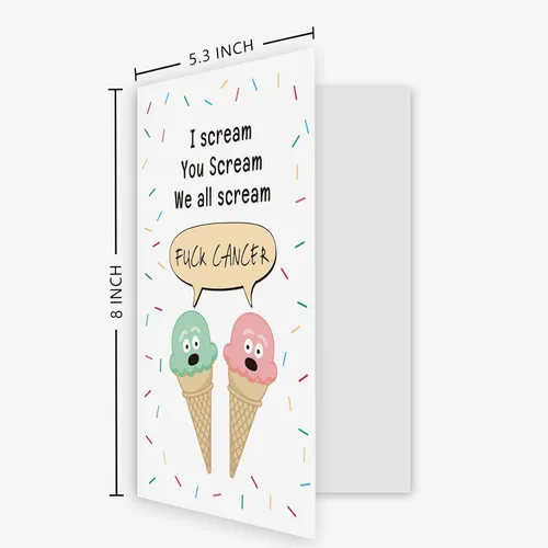 Miniatura 2 de Ogeby Tarjeta de aliento para el cáncer de mierda, regalo para él y ella, divertida y linda tarjeta de recuperación contra el cáncer, tarjeta
