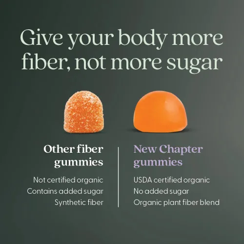Miniatura 3 de New Chapter Gomitas de fibra orgánica para adultos y niños (a partir de 4 años), fibra prebiótica a base de plantas para la salud digestiva