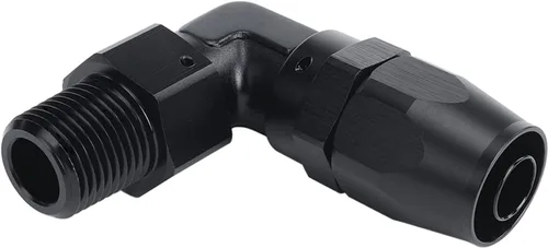 Miniatura 3 de AC PERFORMANCE 90 grados macho 1/2 "NPT giratorio a -8 AN manguera extremo montaje aluminio negro