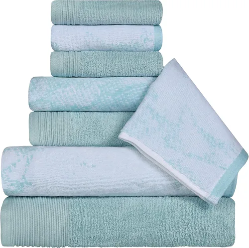 Miniatura 29 de SUPERIOR Juego de 6 toallas de algodón surtido de 6 piezas, incluye 2 toallas de baño, 2 manos, 2 toallas faciales, suaves, absorbentes, accesorios