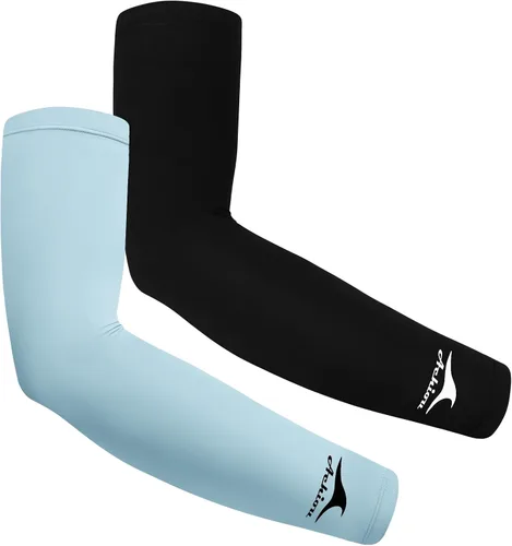 Miniatura 11 de Achiou Mangas de Brazo de Seda de Hielo Refrigerante, Mangas de Protección Solar UV de Verano, de Compresión UPF 50+ para Mujeres, Voleibol