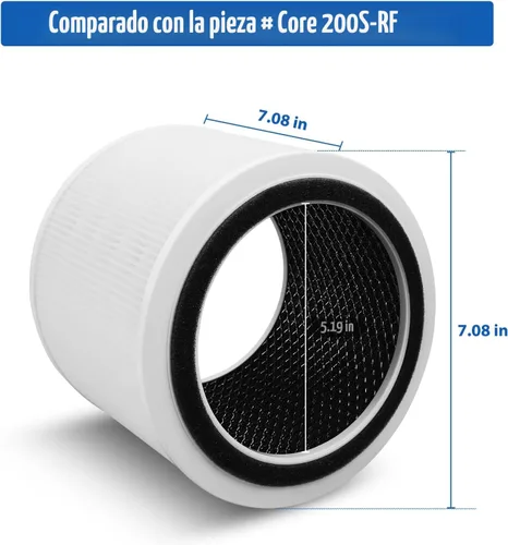 Miniatura 7 de Filtro de repuesto Core 200S compatible con LEVOIT Core 200S Core 200S-P purificador de aire inteligente WiFi, apto para filtro de repuesto Levoit