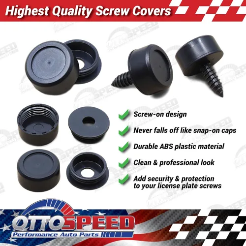 Miniatura 3 de OttoSpeed Kit de tornillos y tapas para matrícula, sujetadores de seguridad antirrobo con tapas de rosca para placas delanteras y traseras en Acero