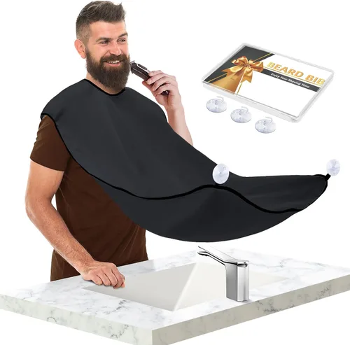 Recogedor de babero para barba, atrapador de pelo de barba para fregadero, regalos de cumpleaños para hombres, él novio, capa de barba antiadherente