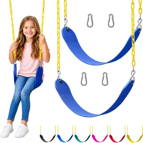 Miniatura 13 de Jungle Gym Kingdom Reemplazo de asiento de columpio para exteriores, paquete de 1 columpio de repuesto para columpios para exteriores con cadenas