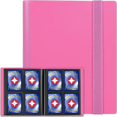 Miniatura 11 de GEAoffice Carpeta de tarjetas coleccionables – Carpeta de álbum de colección de tarjetas de 4 bolsillos – Carpeta de 160 bolsillos de carga lateral