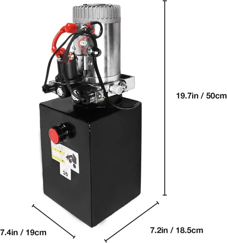 Miniatura 5 de Bomba hidráulica de 8 cuartos de galón 12V DC Unidad de potencia hidráulica de doble efecto con depósito de metal Bomba de energía hidráulica