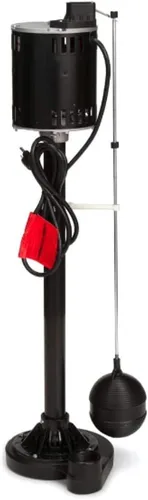 Star 5CHD ½ HP Bomba de sumidero de pedestal de hierro fundido con interruptor de varilla flotante de encendido/apagado ajustable, bomba de columna