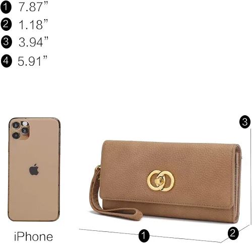 Miniatura 3 de MKF Collection Wristlet Wallet for Women - PU Leather Wristlet Bag - Multi Pockets Envelope Wallet