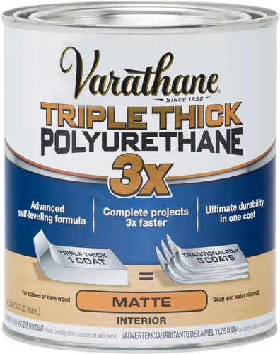 Miniatura 7 de Varathane - Poliuretano de triple grosor para acabado de madera transparente Fórmula autonivelante Resistencia a arañazos y manchas