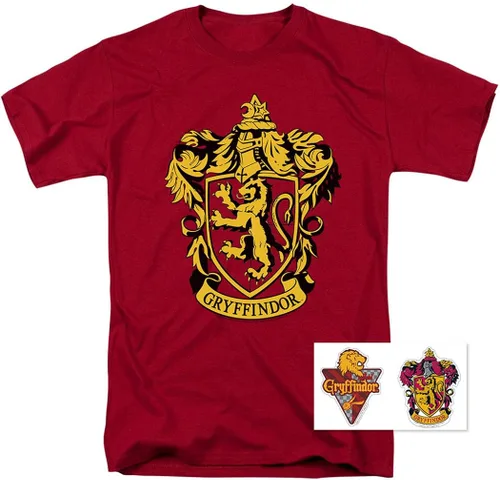 Miniatura 2 de Popfunk Camiseta y pegatinas clásicas con logotipo de Harry Potter Gryffindor para adultos