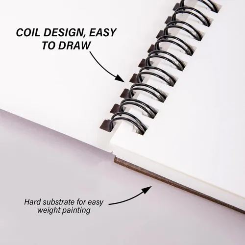 Miniatura 5 de Deokke Cuaderno de bocetos encuadernado en espiral, 9 x 12 pulgadas, papel grueso de 3.53 oz/m², 50 hojas y 100 páginas, libro de bocetos