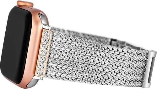 Miniatura 2 de WITHit Anne Klein - Correa de malla para Apple Watch, segura, ajustable, correa de repuesto para Apple Watch, se adapta a la mayoría de las muñecas